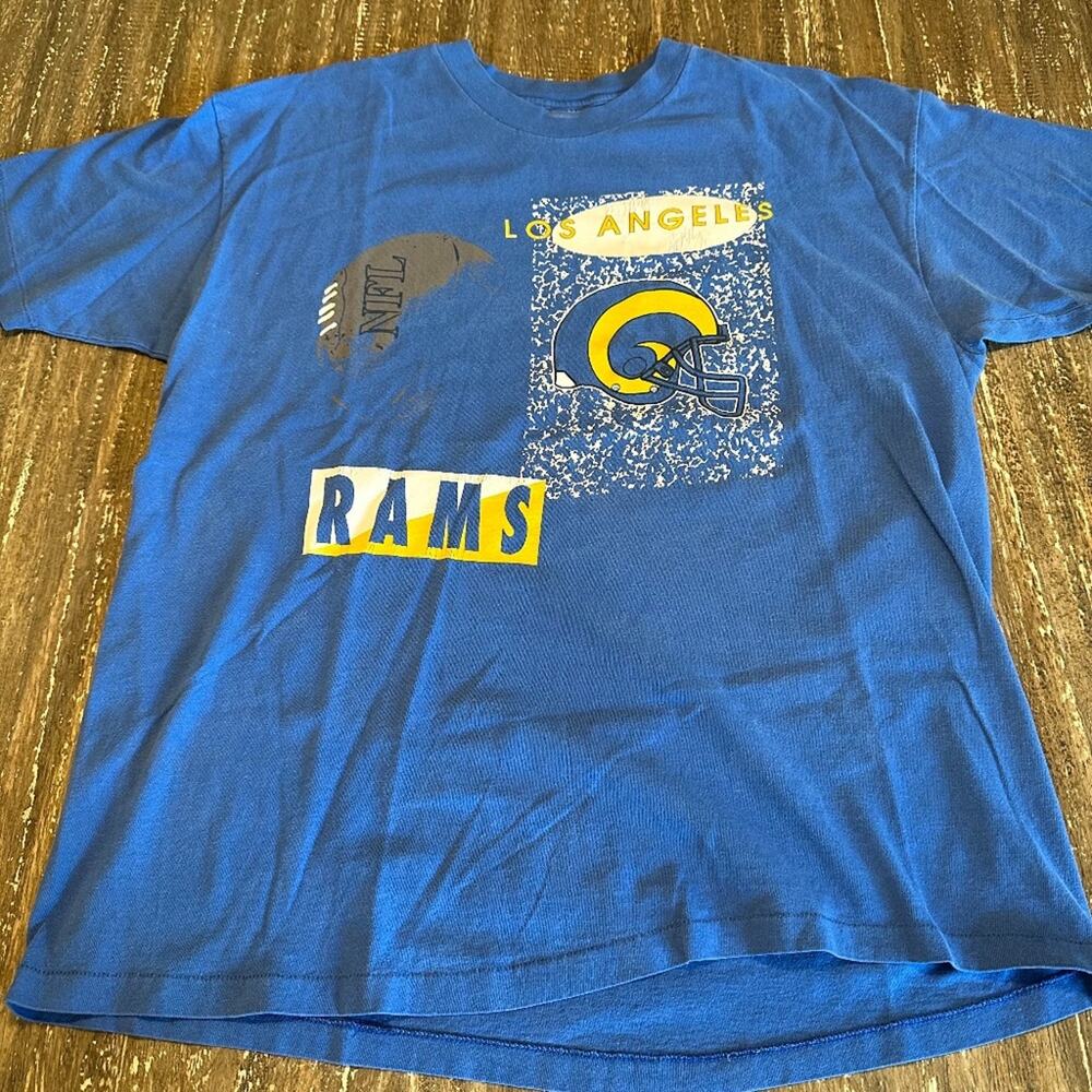 Vintage Los Angeles Rams Football NFL T-Shirt Blue, X-Large